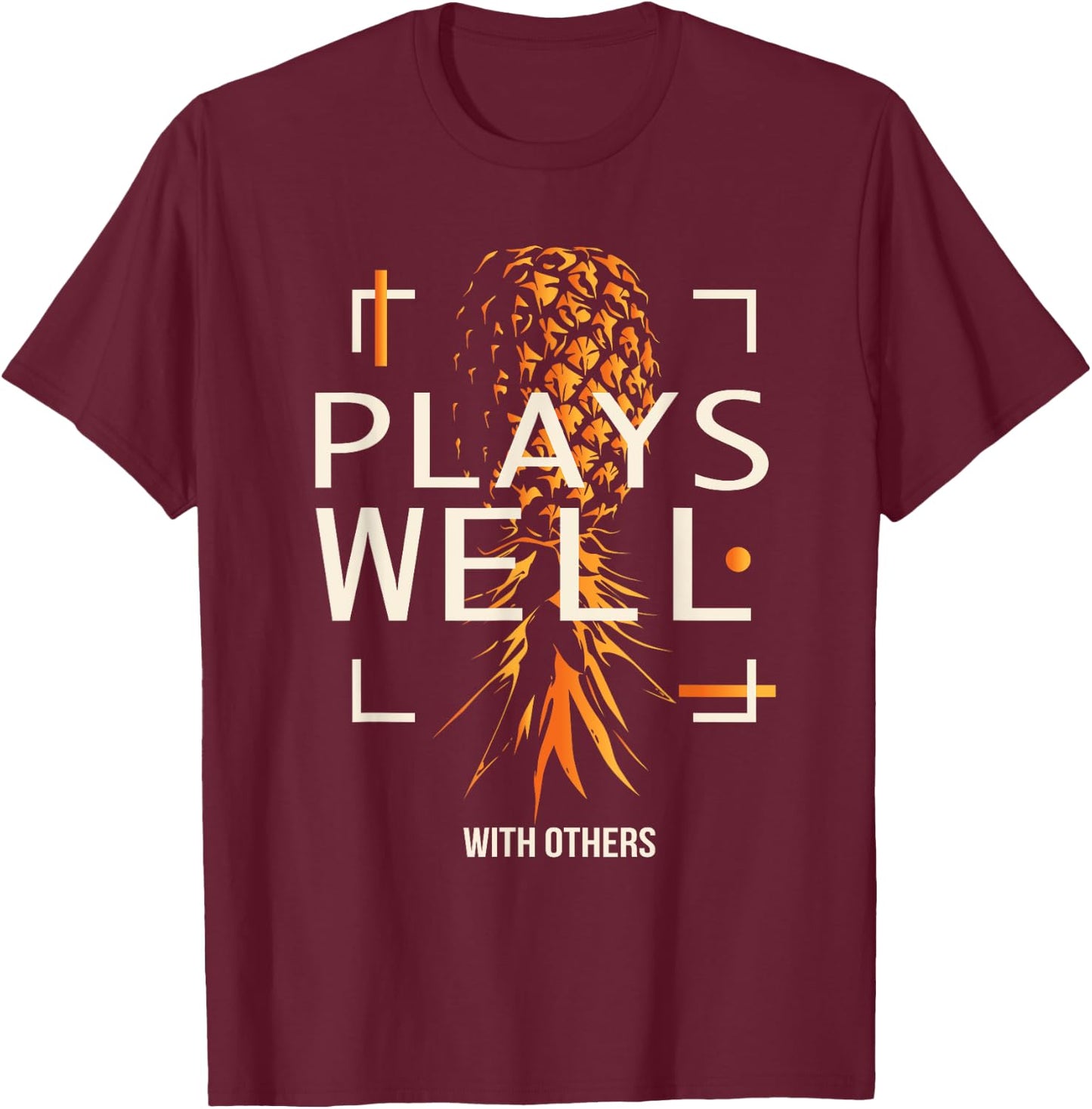 Cool Swingers Lifestyle Funny Upside Down Pineapple T-Shirt - T-Shirt | Maroon