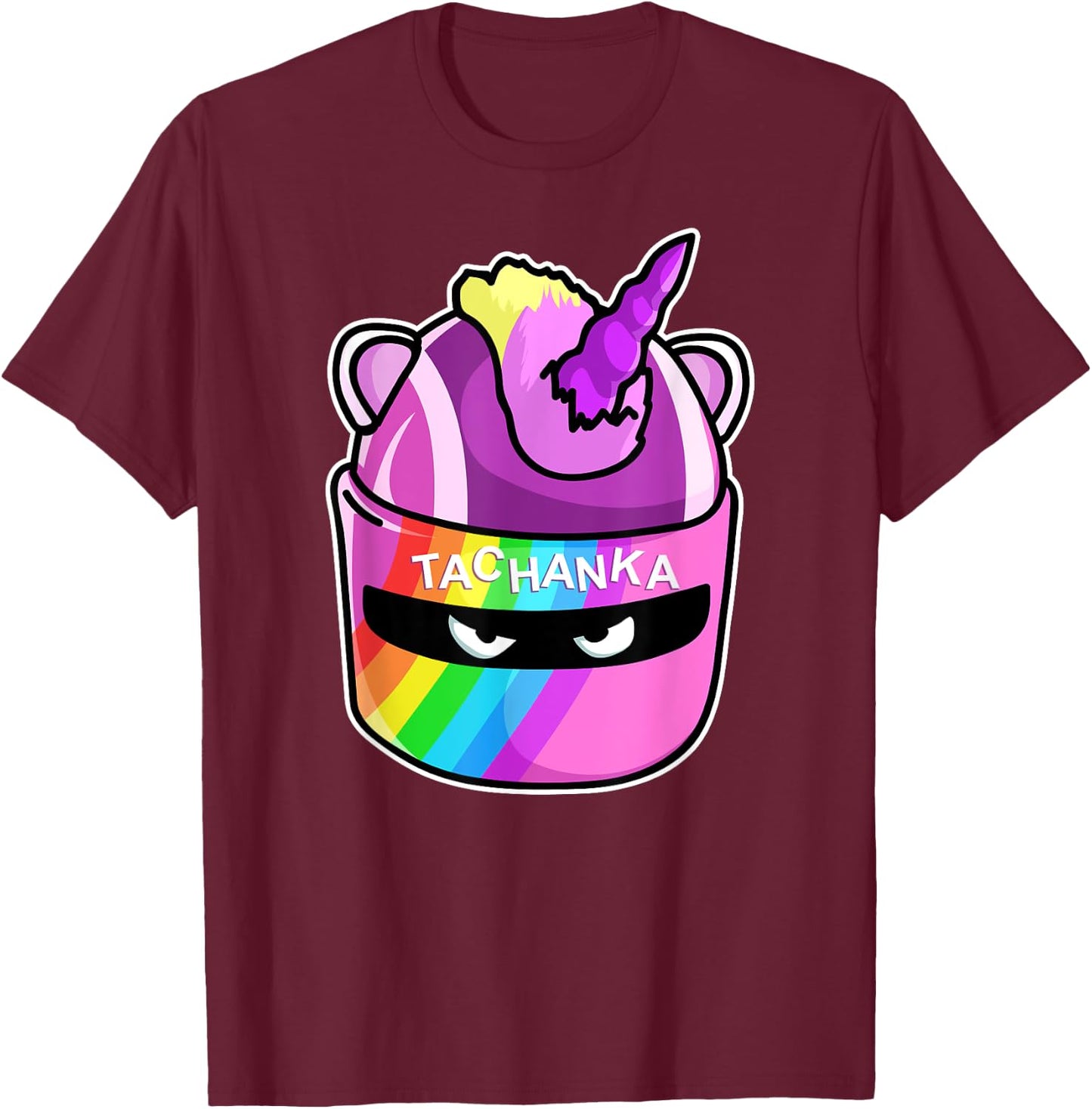 Komodo Designs Lord Tachanka Unicorn Cartoon Christmas - Black, Small, Classic Fit, , Short Sleeve T-Shirt - T-Shirt | Maroon