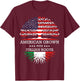 American Grown with Italian Roots USA Flag T-Shirt - T-Shirt | Maroon