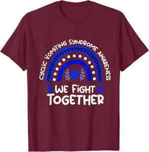 We Fight Together | Cyclic Vomiting Syndrome Awareness T-Shirt - T-Shirt | Maroon