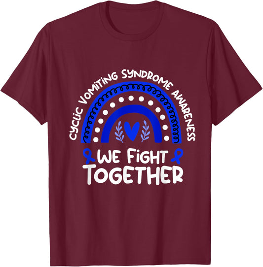 We Fight Together | Cyclic Vomiting Syndrome Awareness T-Shirt - T-Shirt | Maroon