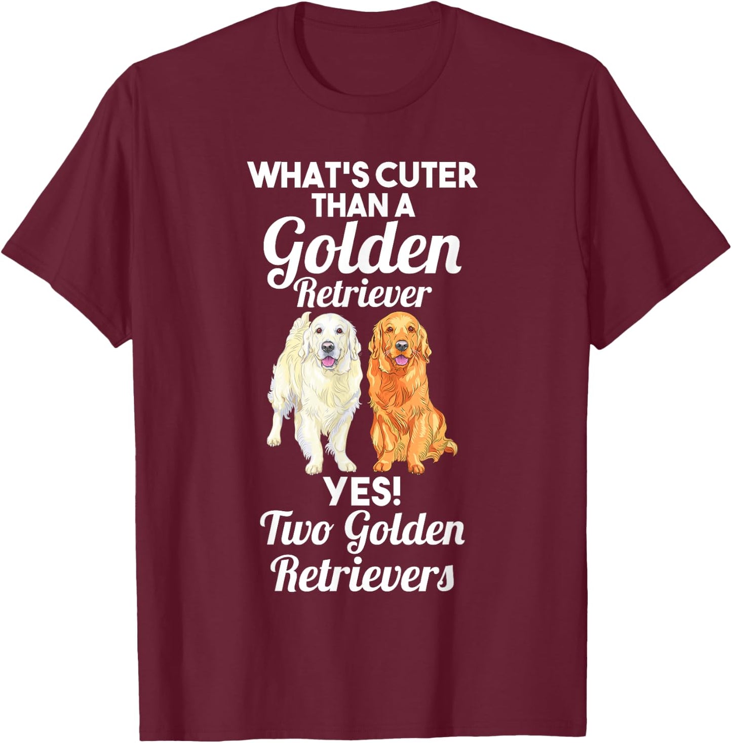 Two Golden Retrievers T-Shirt - T-Shirt | Maroon