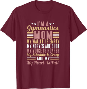 Proud Gymnast Supporter Mom Gymnastics Mom T-Shirt - T-Shirt | Maroon