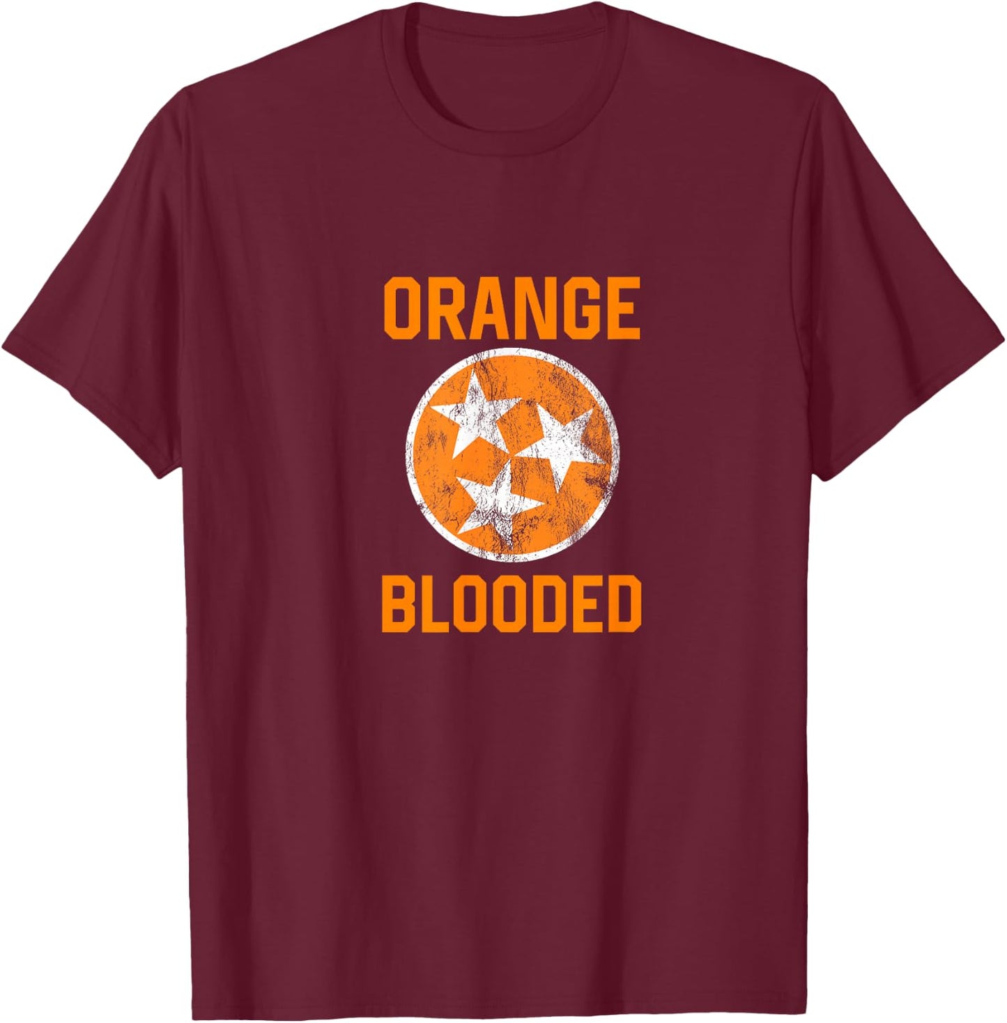 Tennessee Fan Orange Blooded Vol Sports Fan State Flag TN T-Shirt - T-Shirt | Maroon