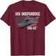 USS Independence CVA-62 Aircraft Carrier Veterans Day T-Shirt - T-Shirt | Maroon