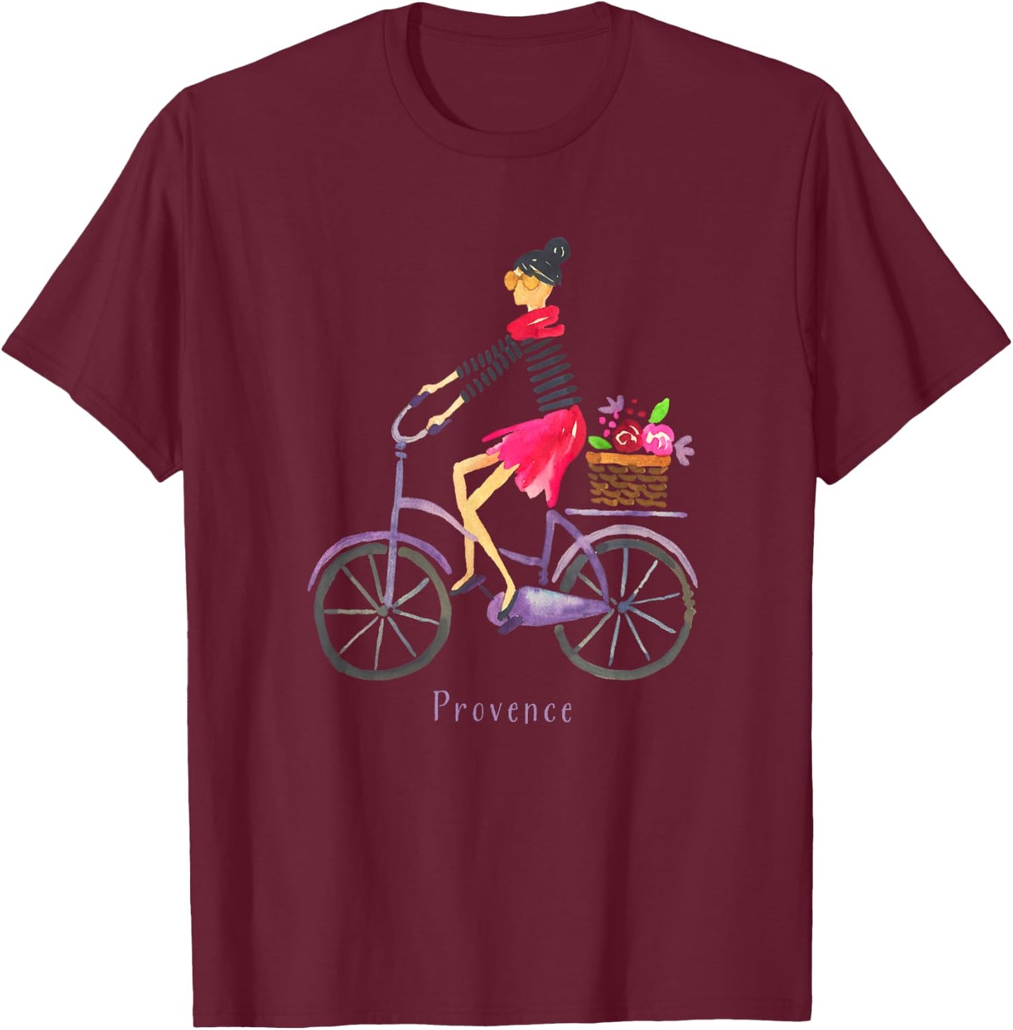 Provence France Cycling Bicycle French T-Shirt - T-Shirt | Maroon