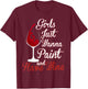 Girls Just Wanna Paint And Have Wine Canvas Sip Party T-Shirt - T-Shirt | Maroon