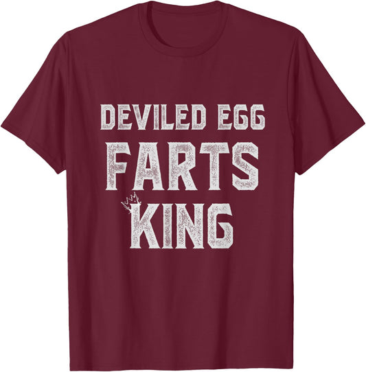 Funny Deviled Egg Farts King Thanksgiving Farting Dad Men's T-Shirt - T-Shirt | Maroon
