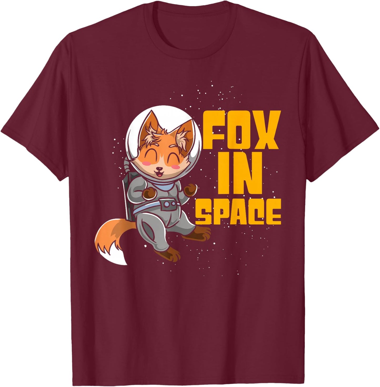 Fox In Space Fennec Fox Astronaut T-Shirt - T-Shirt | Maroon