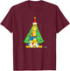 The Simpsons Holiday Family Christmas Tree Stack T-Shirt - T-Shirt | Maroon