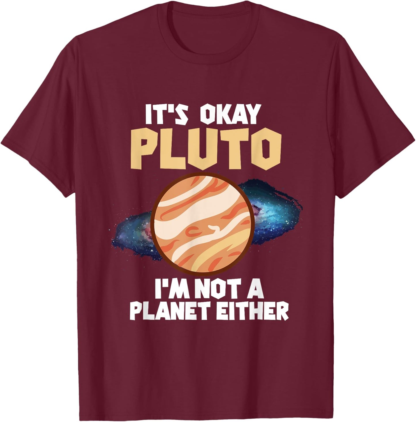 Pluto Astronomy Planet T-Shirt - T-Shirt | Maroon