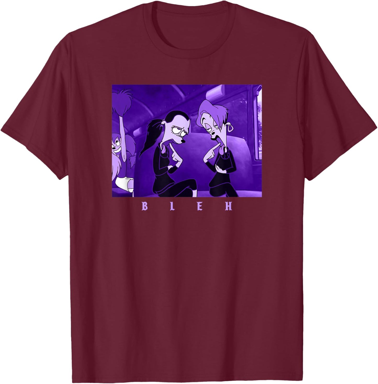 Disney A Goofy Movie Goth Girls Bleh Box Poster T-Shirt - T-Shirt | Maroon