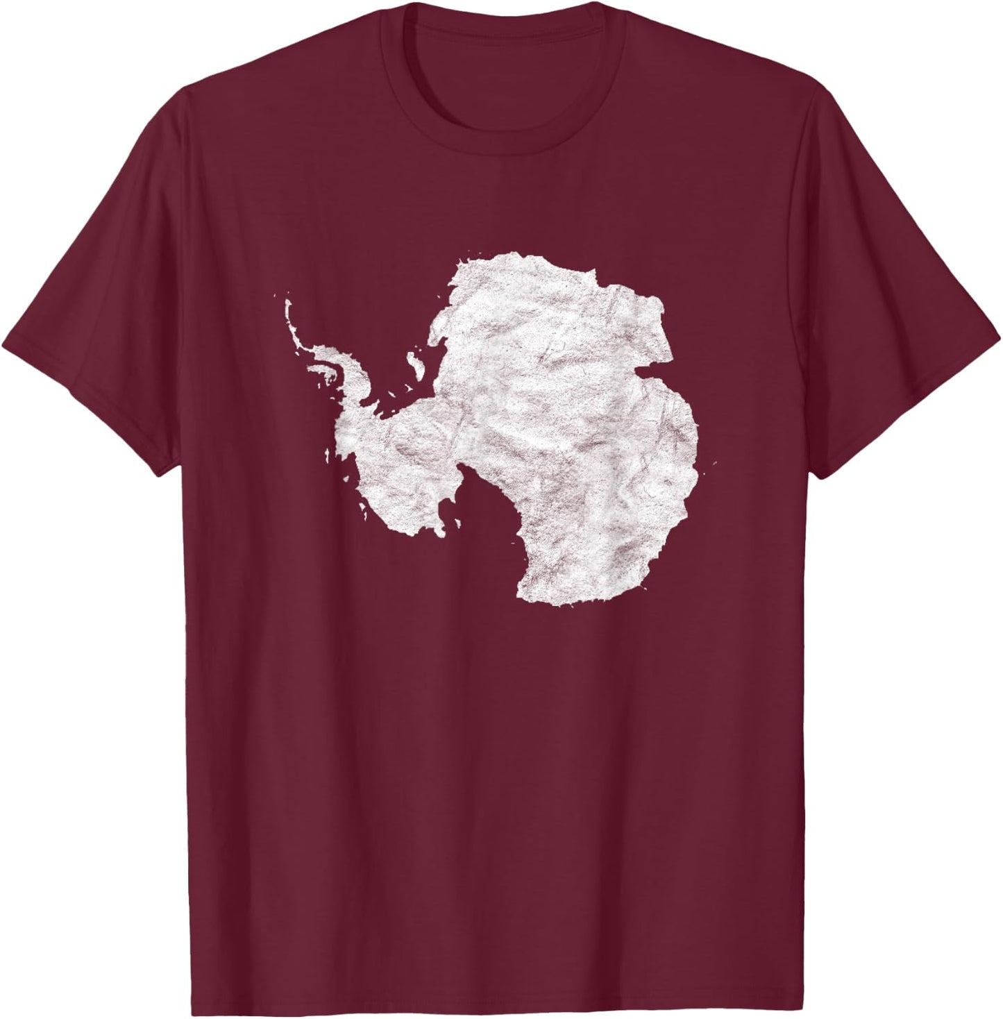 Antarctica Map Minimalist Distressed Vintage 80s South Pole T-Shirt - T-Shirt | Maroon