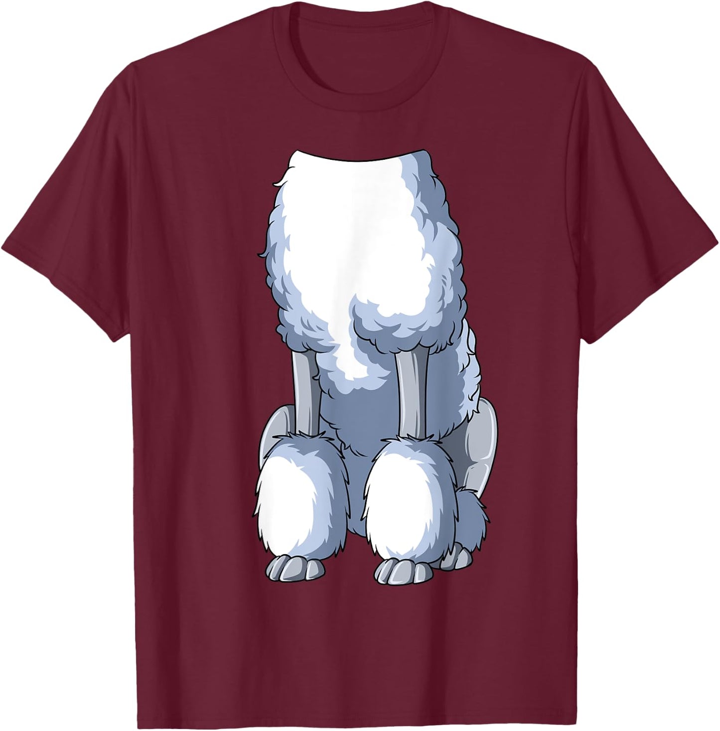 Easy Poodle Costume Poodle Body Headless Poodle Costume T-Shirt - T-Shirt | Maroon