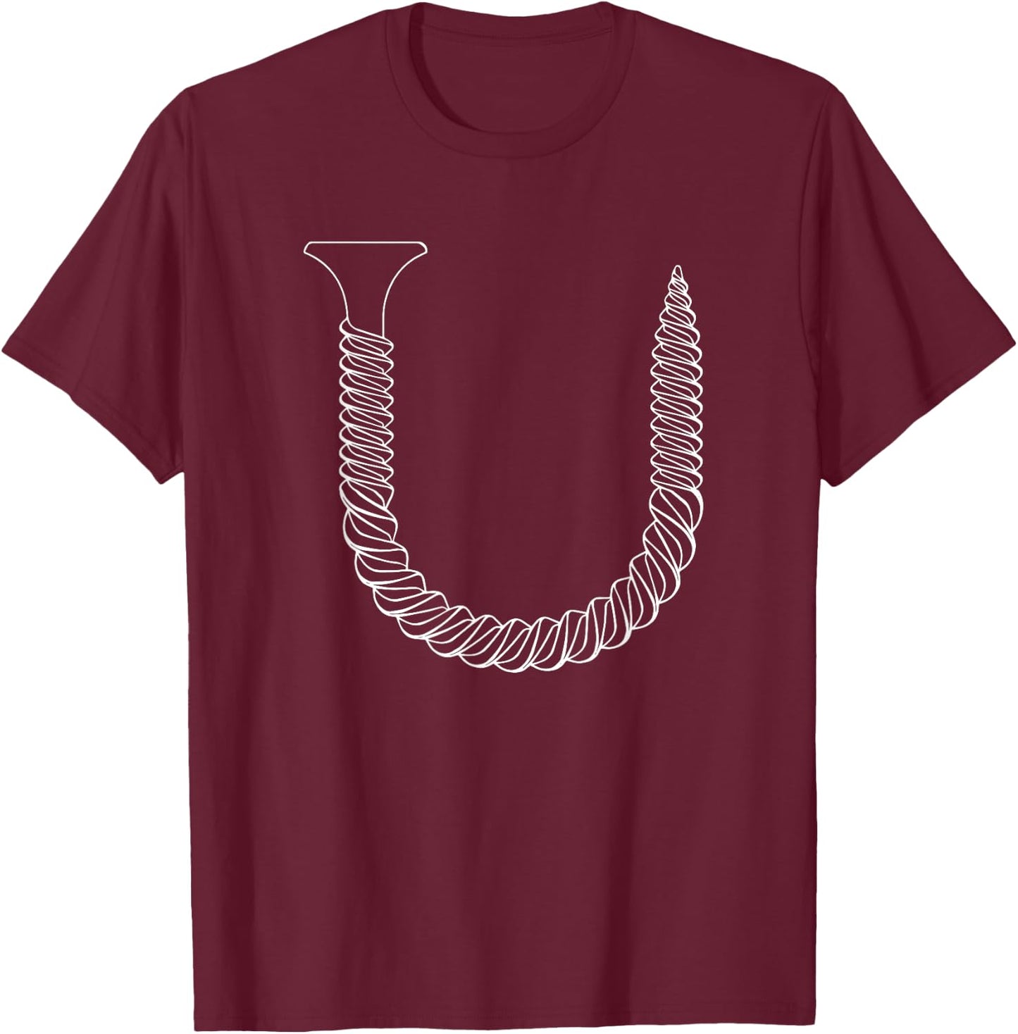 Screw Shaped U - Funny Tool Insult Shirt T-Shirt - T-Shirt | Maroon
