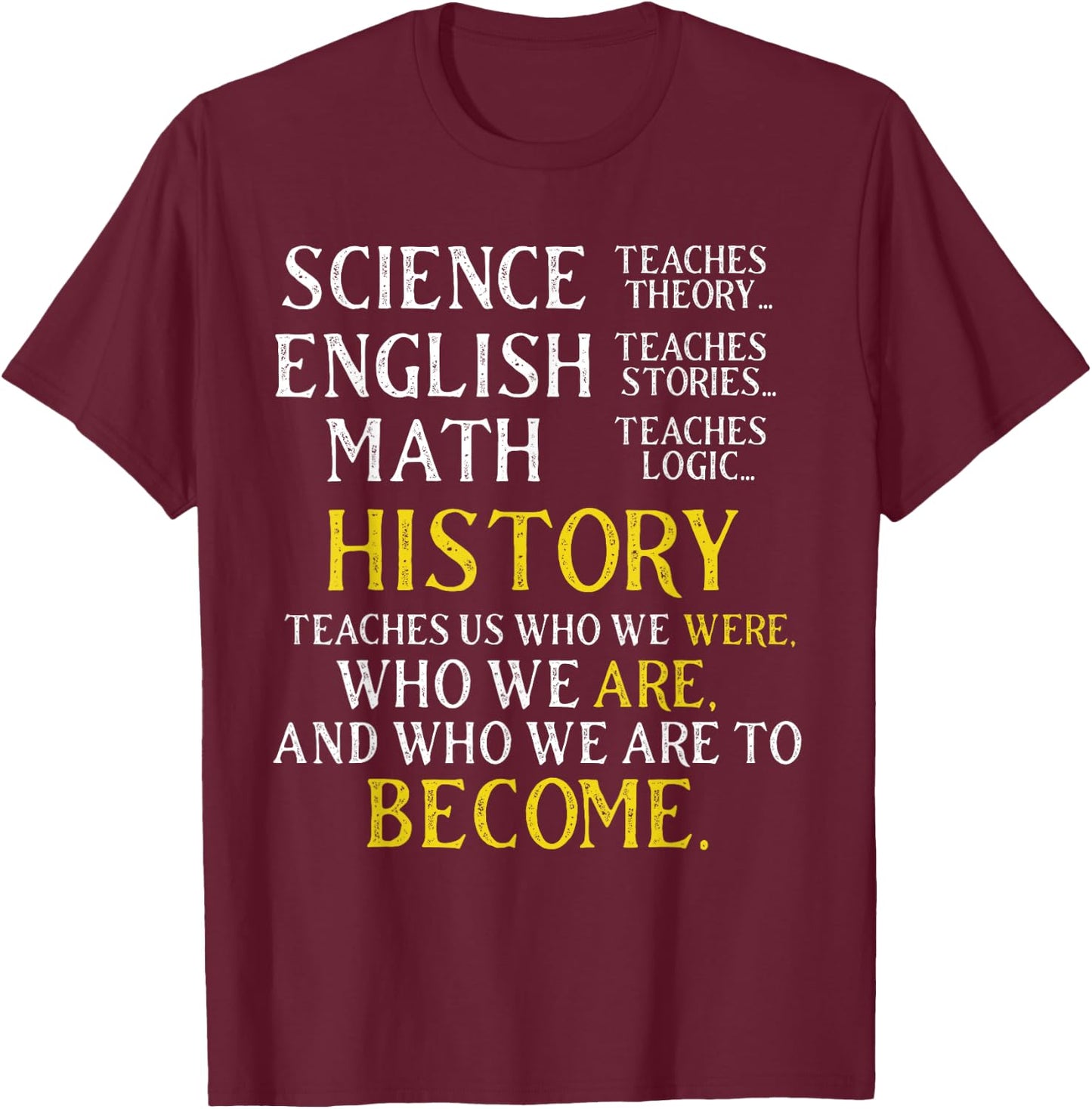History Lover Gift Student, Professor & History Buff T-Shirt - T-Shirt | Maroon