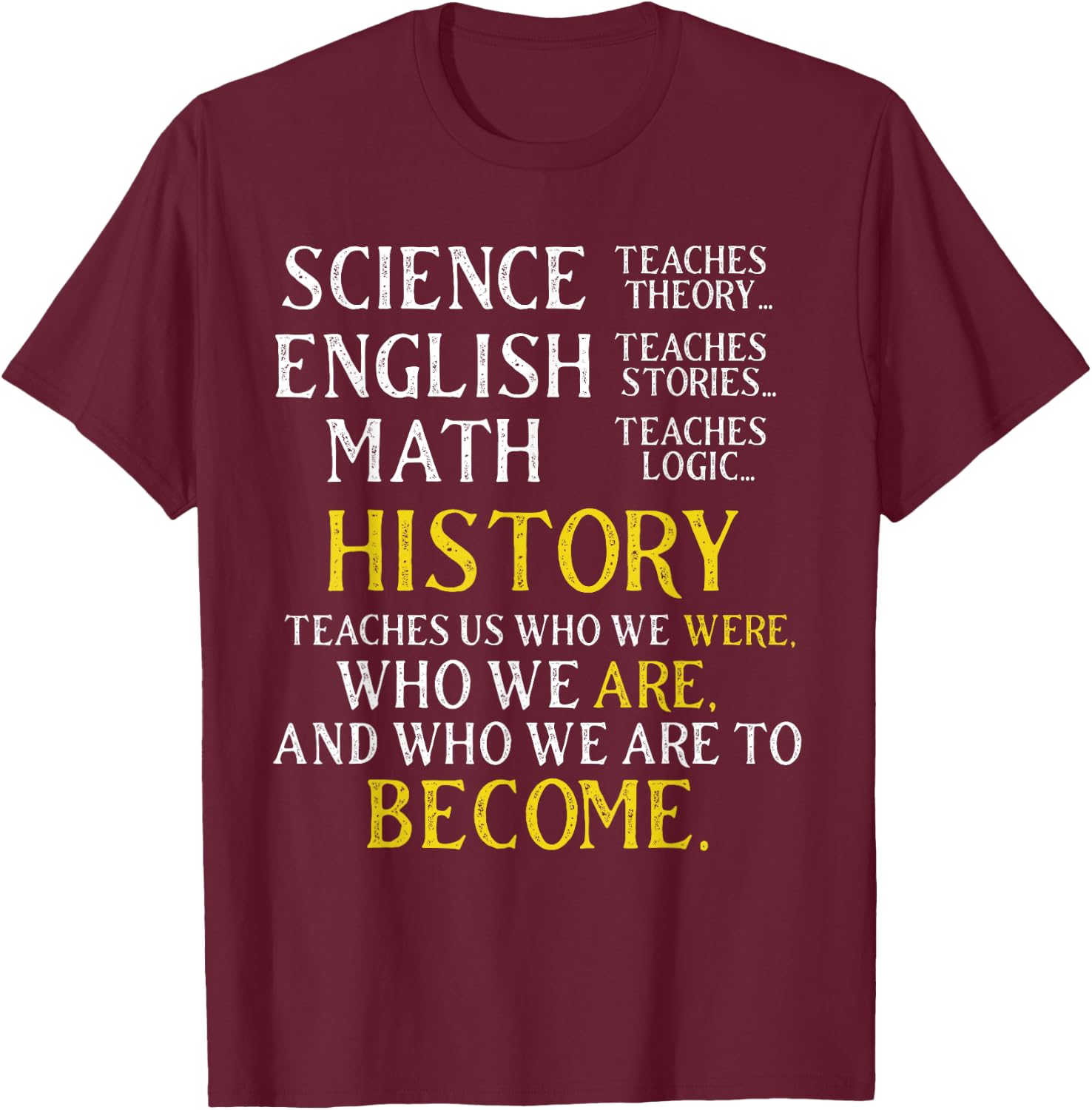 History Lover Gift Student, Professor & History Buff T-Shirt - T-Shirt | Maroon