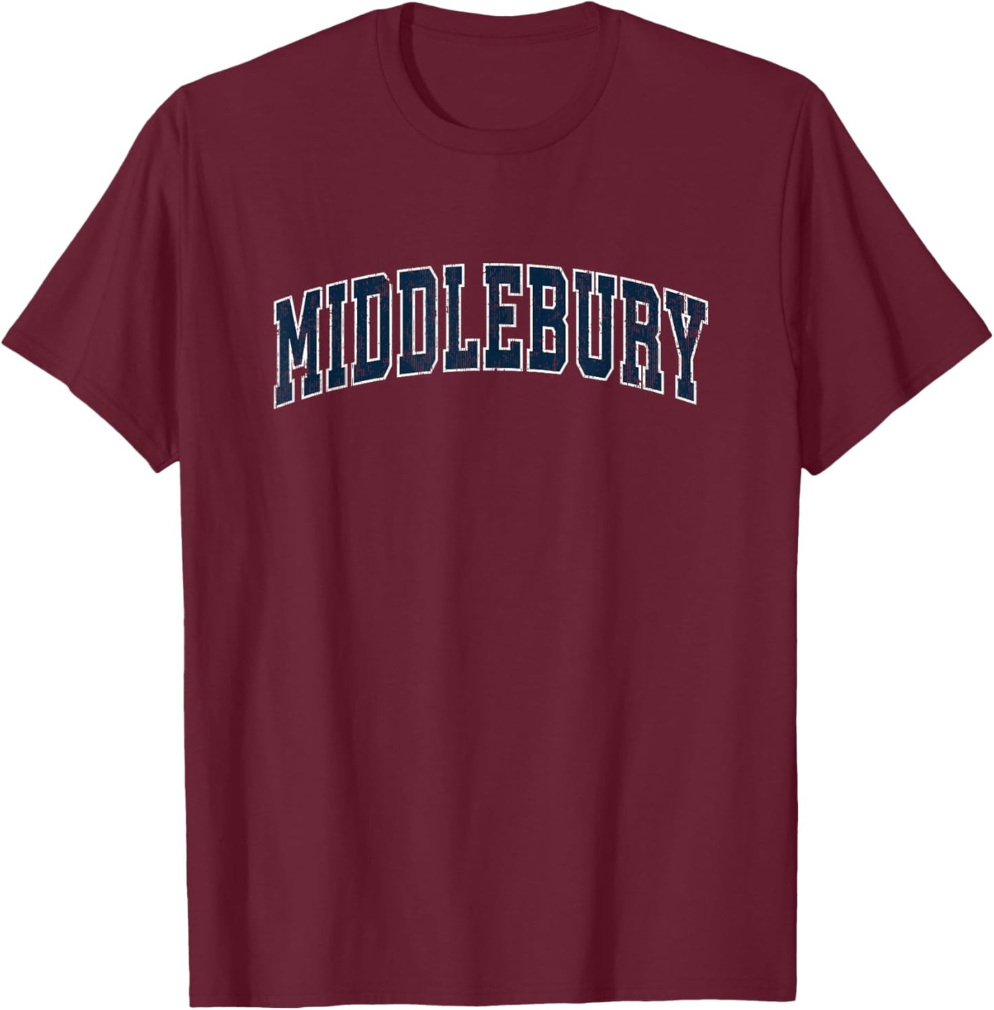 Middlebury Connecticut CT Vintage Sports Design Navy Design T-Shirt - T-Shirt | Maroon