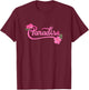 Paradise Printed - Casual Graphic T-Shirt - T-Shirt | Maroon