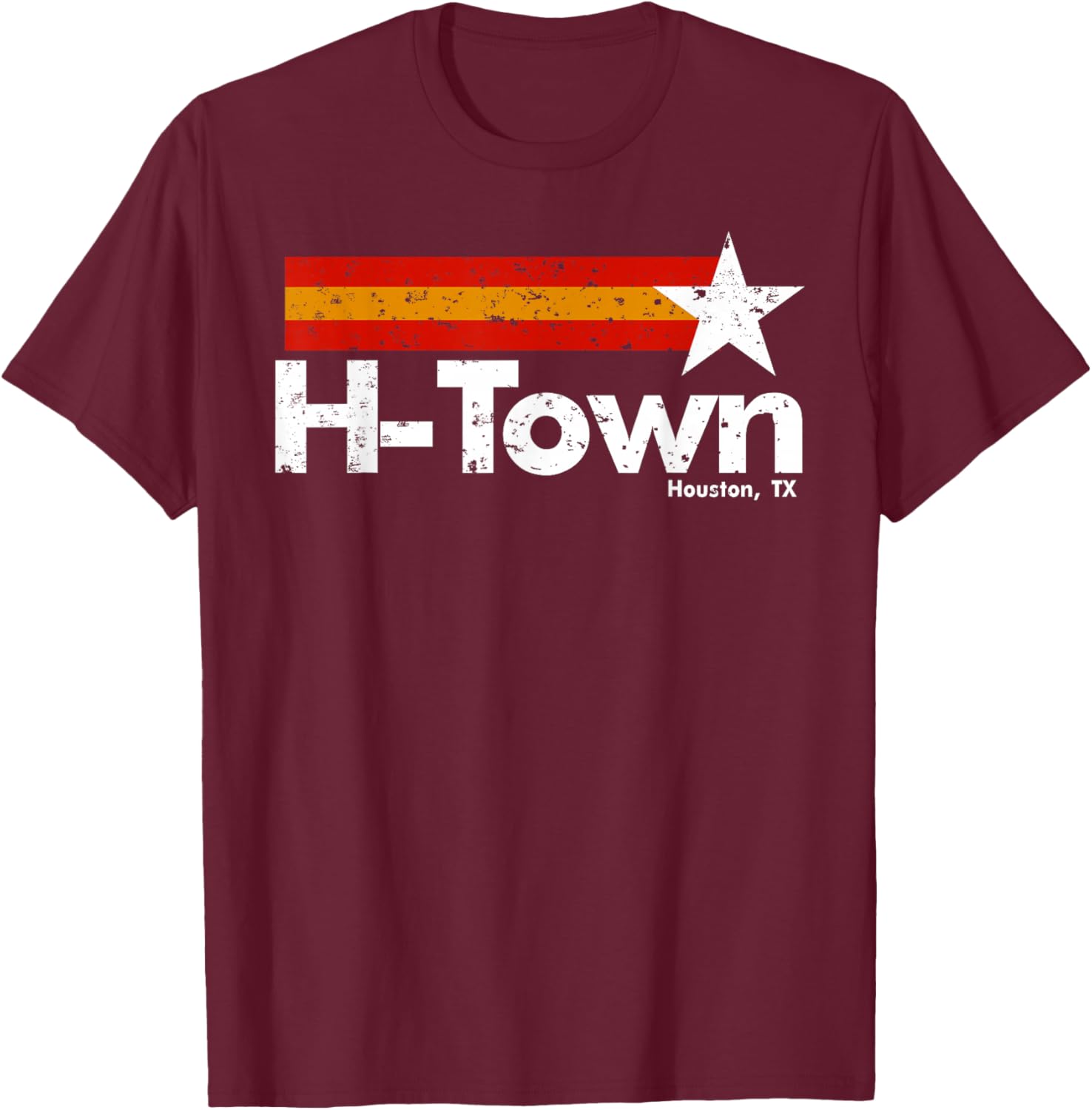 H Town Houston Texas T-Shirt - T-Shirt | Maroon