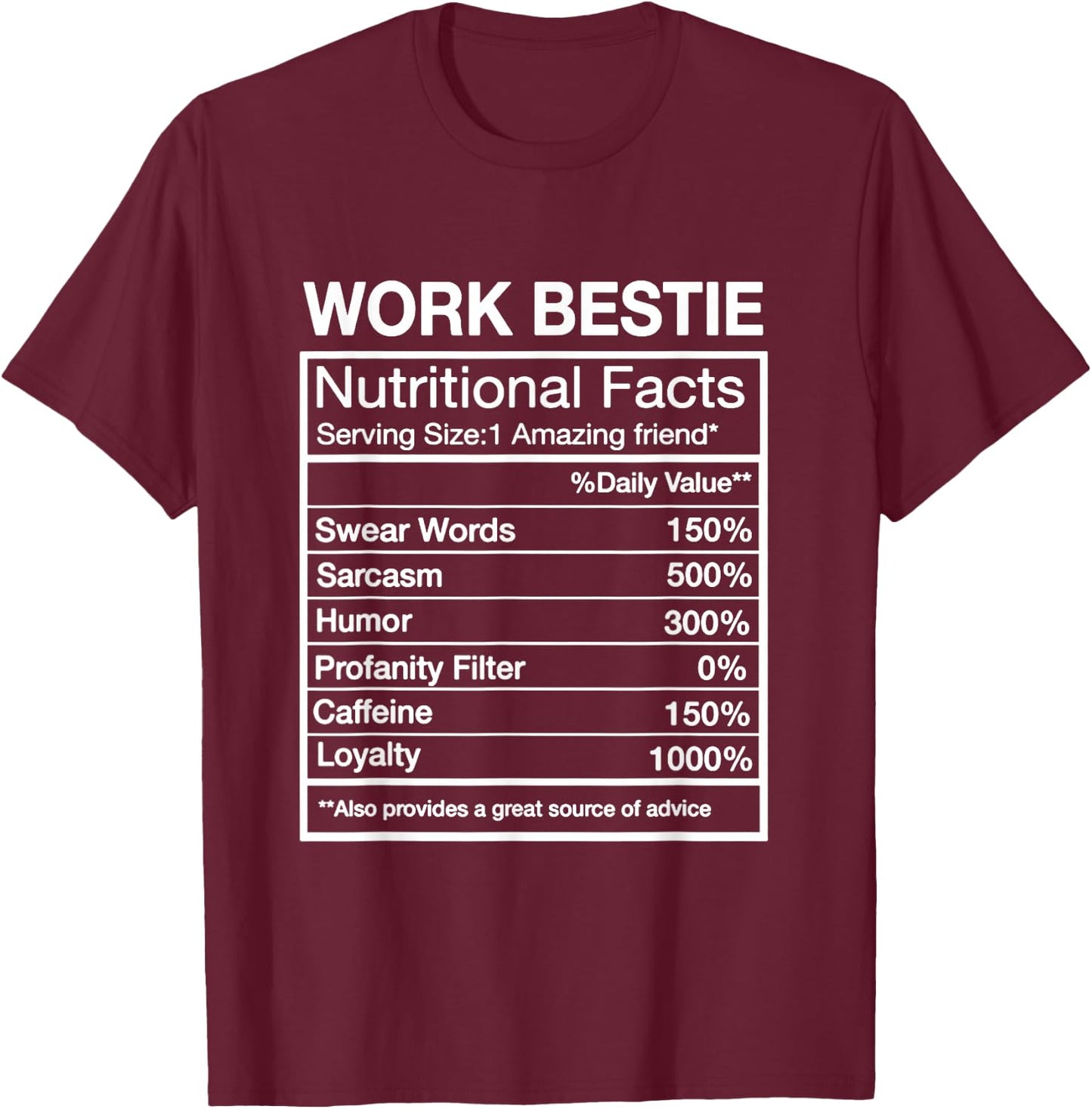 Funny Work Bestie Definition, Hilarious Coworker T-Shirt - T-Shirt | Maroon