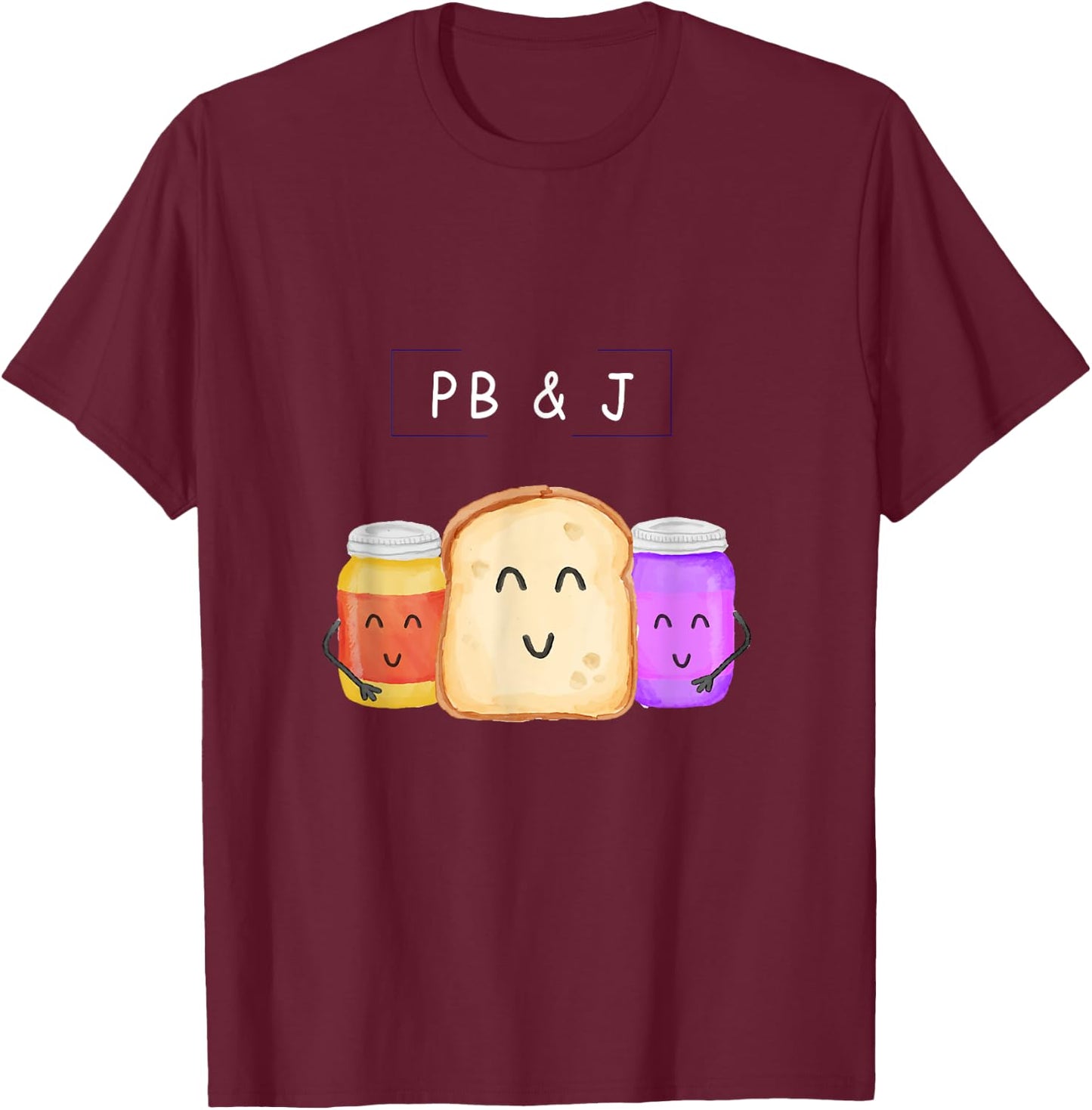 PB & J Halloween 2018 Matching Couple Costume T-Shirt - T-Shirt | Maroon