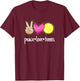 Peace Love Tennis Player and Girls T-Shirt - T-Shirt | Maroon