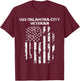 USS Oklahoma City Military Veteran Distressed USA Flag T-Shirt - T-Shirt | Maroon