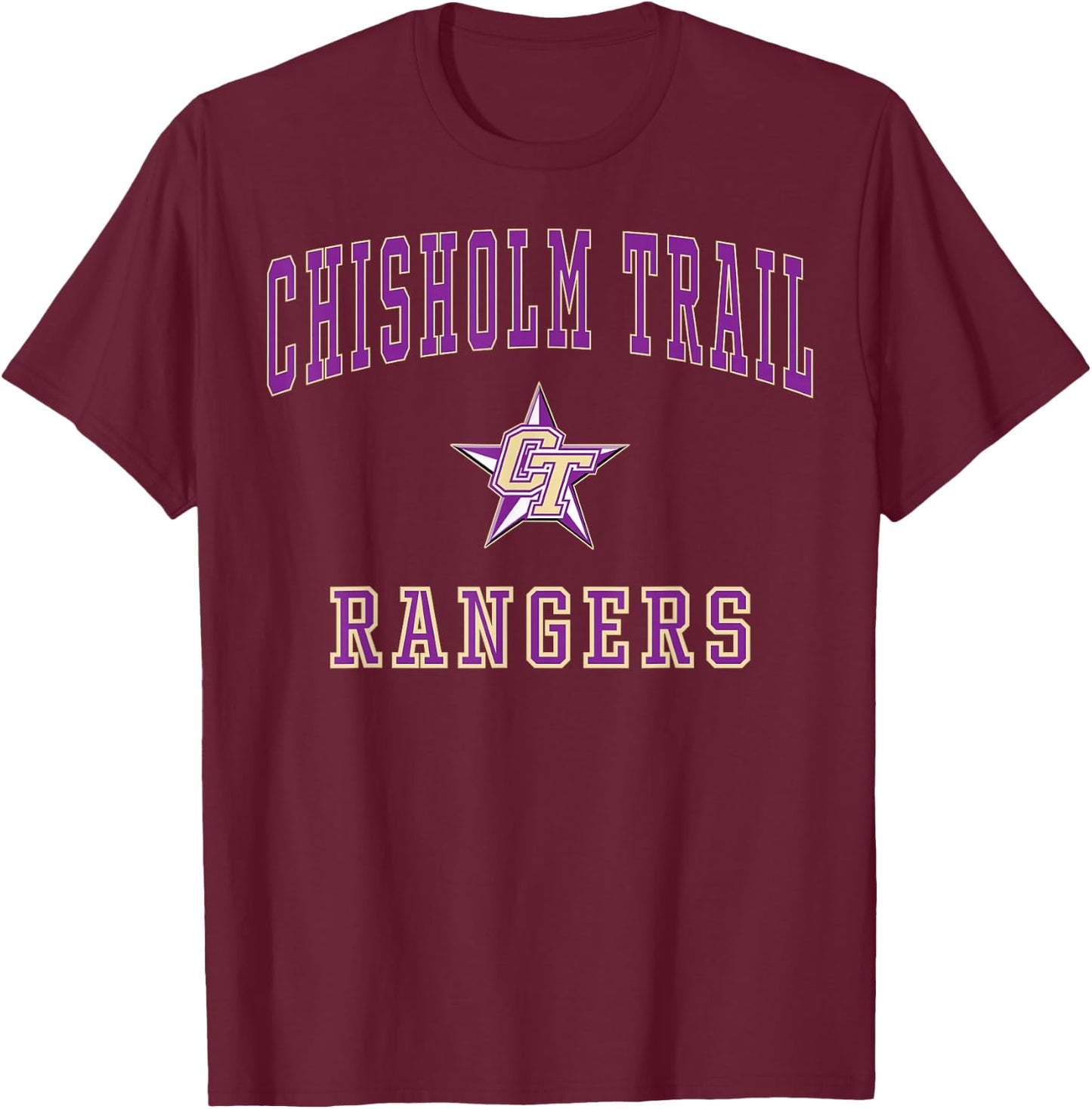 Chisholm Trail High School Rangers C1 T-Shirt - T-Shirt | Maroon
