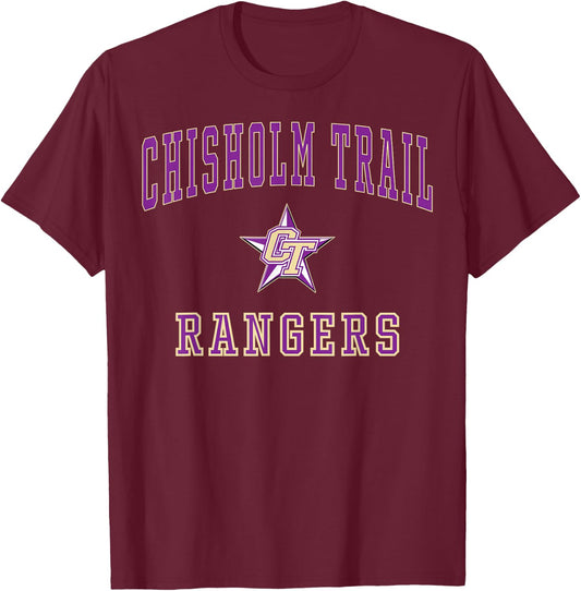 Chisholm Trail High School Rangers C1 T-Shirt - T-Shirt | Maroon