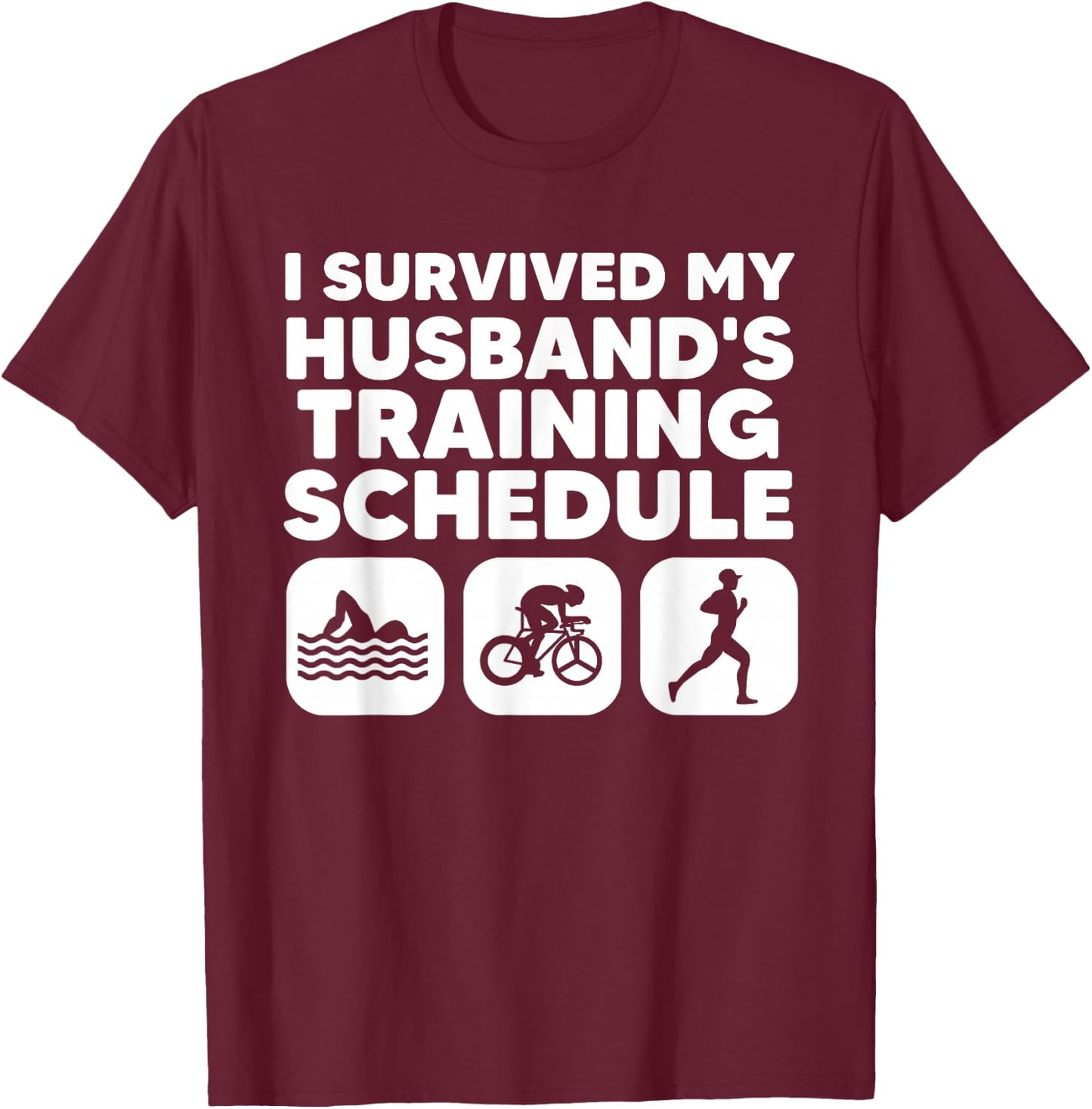 Funny Triathlon Art Women Triathlete Swim Bike Run T-Shirt - T-Shirt | Maroon