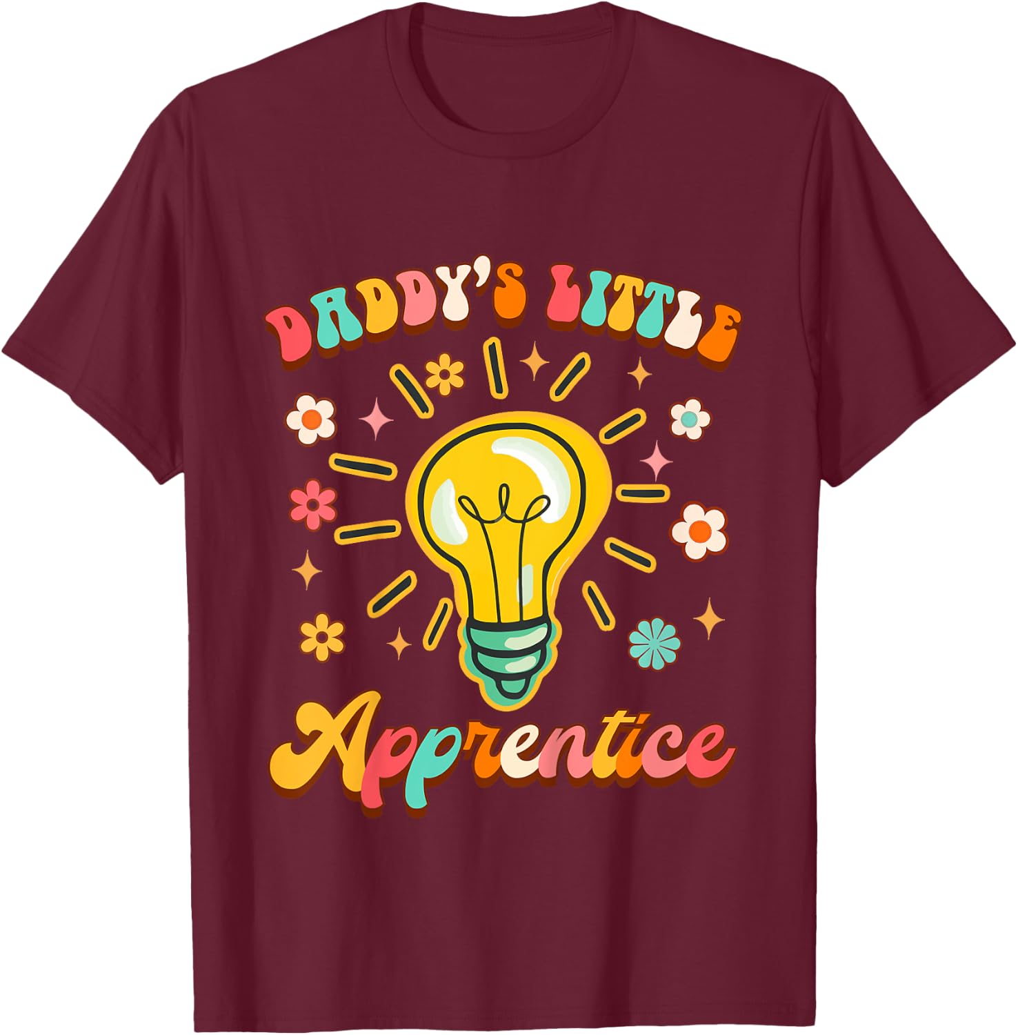 Kids Electrician Lineman Daddy & Me Daddy's Little Apprentice T-Shirt - T-Shirt | Maroon