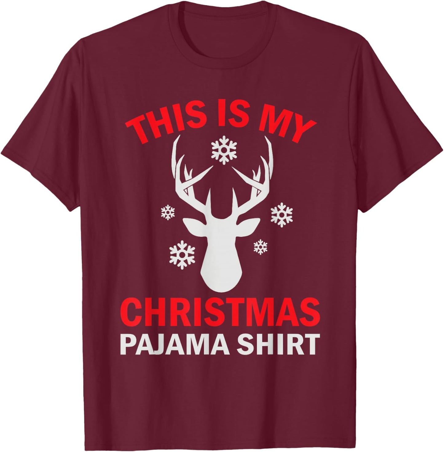This Is My Christmas Pajama Deer Hunter T-Shirt - T-Shirt | Maroon