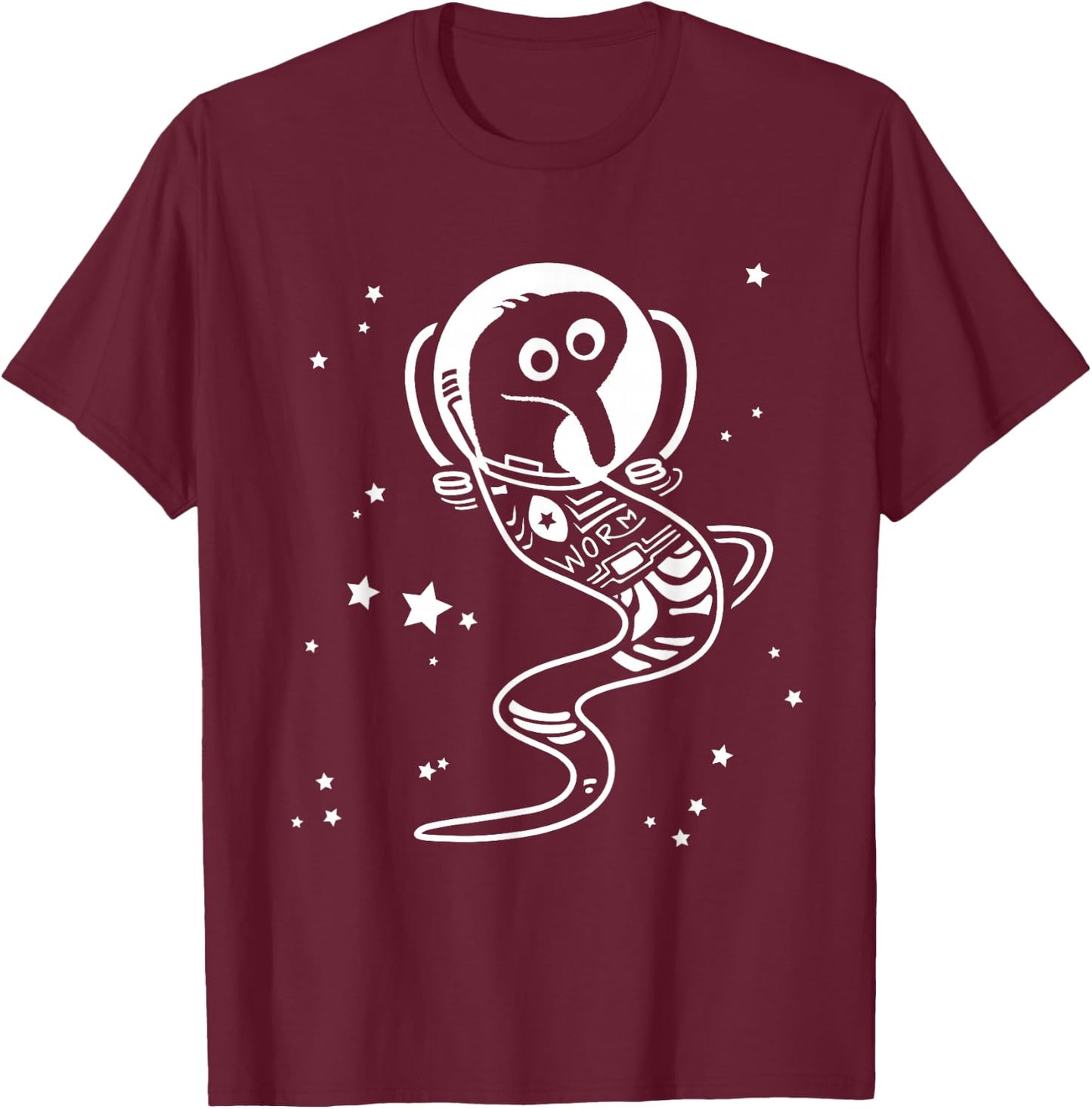 Worm on a String Meme Wormstronaut Retro Space Suit T-Shirt - T-Shirt | Maroon