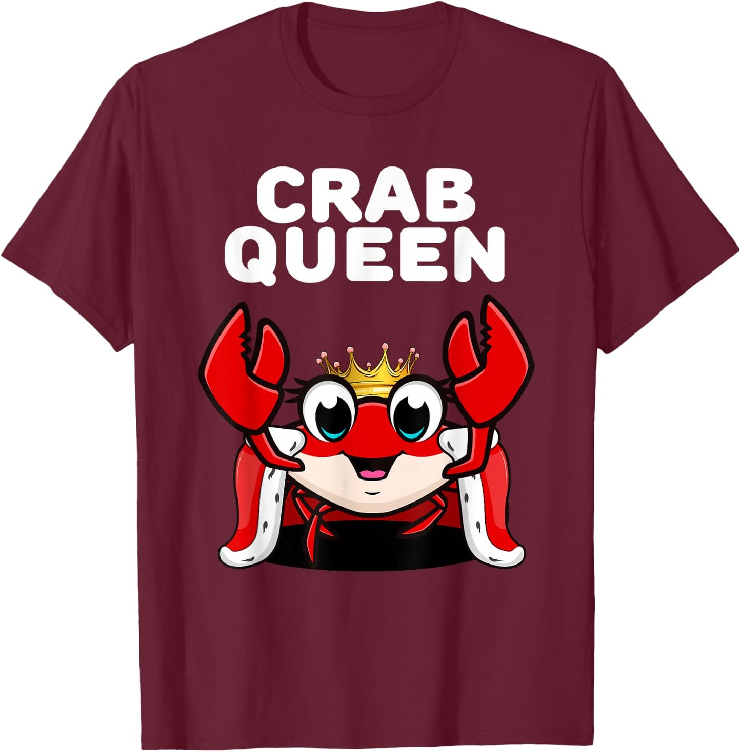 Women's Crab Queen Shirt | Girls , Black T-Shirt - T-Shirt | Maroon