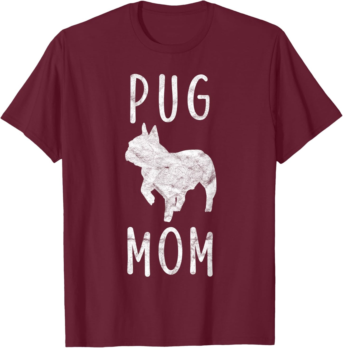 Vintage Pug Mama Gift Puggle Mom Pet Dog Owner Mother Men Women Kids T-Shirt - T-Shirt | Maroon