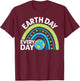 Earth Day 2026 Every Day Earth Day Girls Rainbow T-Shirt - T-Shirt | Maroon