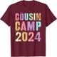 Kids COUSIN CAMP 2024 Family Vacation Crew Summer Trip Vacay T-Shirt - T-Shirt | Maroon