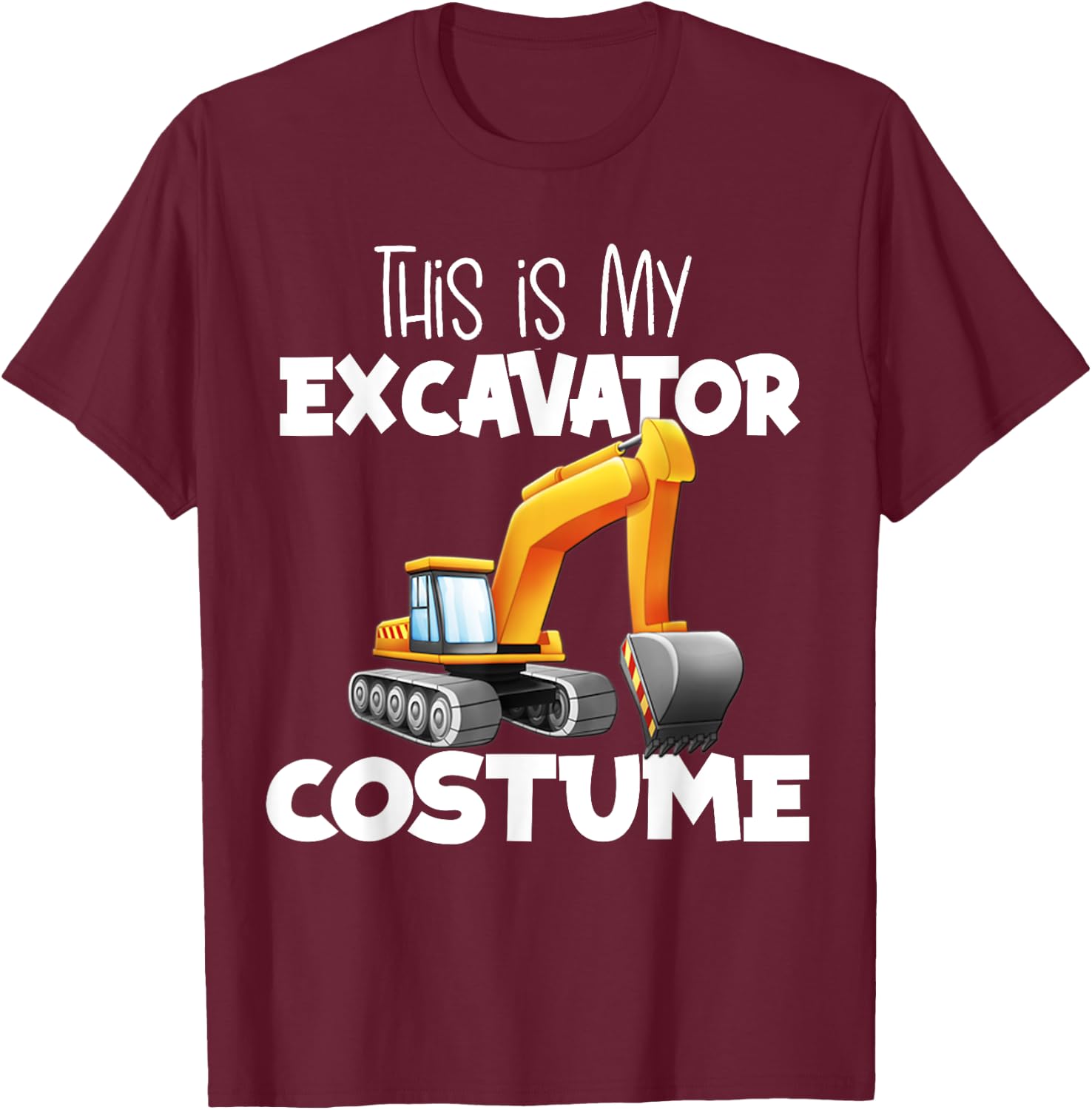 This Is My Excavator Costume Digger Truck Halloween Costume T-Shirt - T-Shirt | Maroon