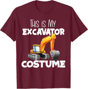 This Is My Excavator Costume Digger Truck Halloween Costume T-Shirt - T-Shirt | Maroon