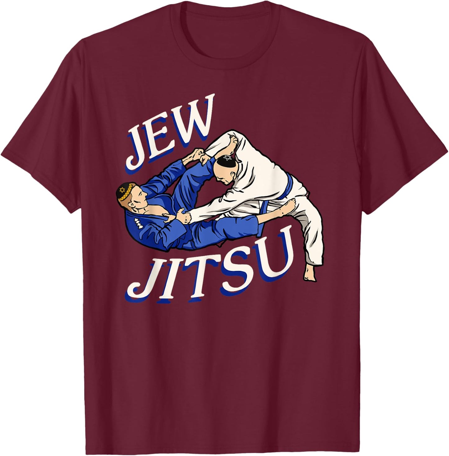Funny Fighting Jew Jitsu Mixed Martial Arts T-Shirt - T-Shirt | Maroon