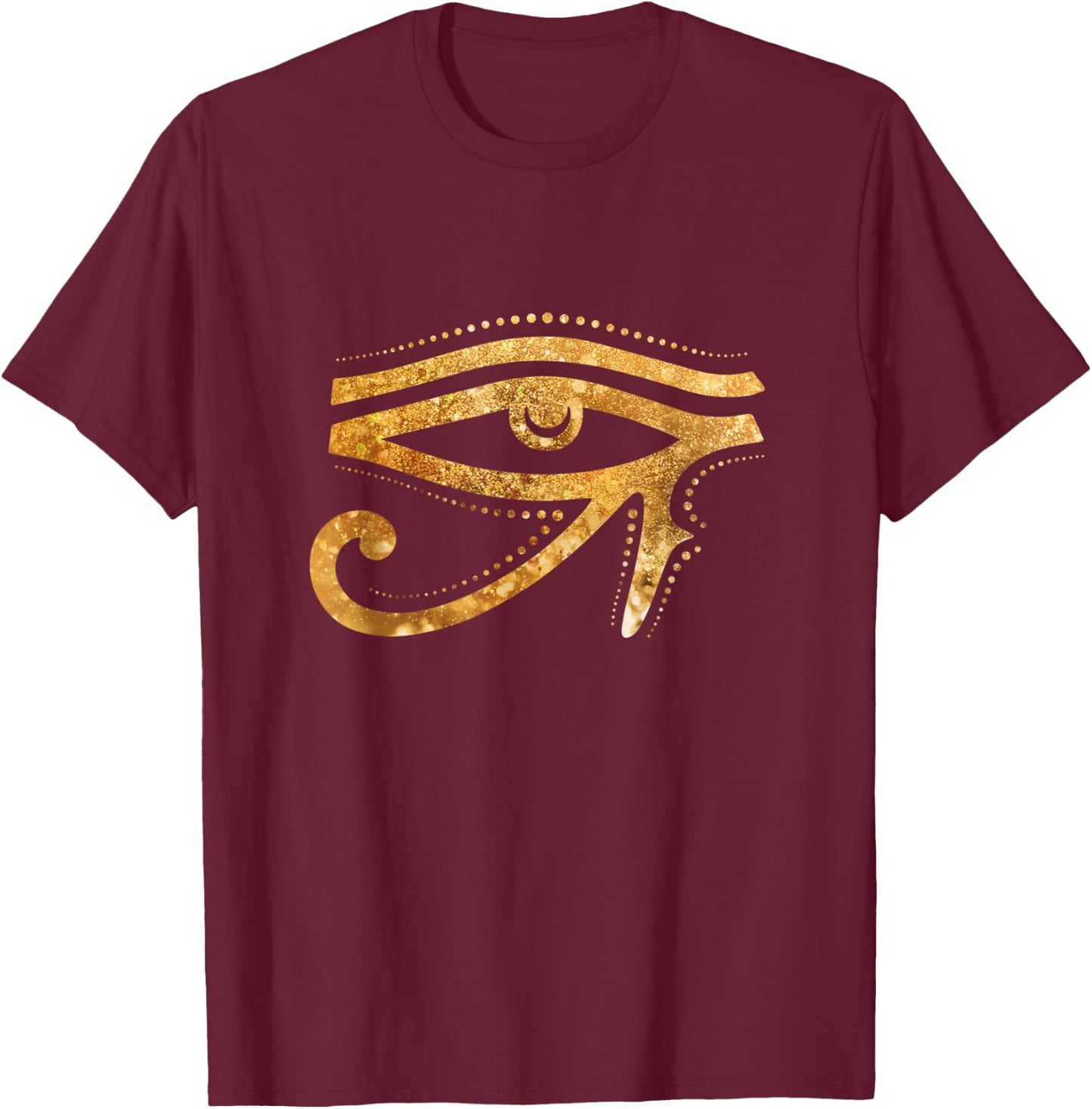 Golden Eye Of Ra Egyptian Hieroglyph Pharao Esoteric T-Shirt - T-Shirt | Maroon