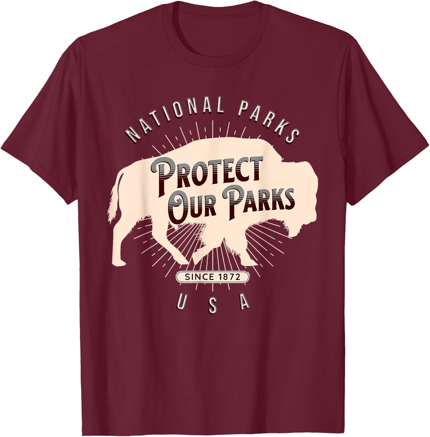 Protect Our Parks National Park America Hike Outdoors T-Shirt - T-Shirt | Maroon