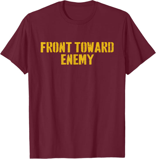 Front Toward Enemy America USA Military Flag Claymore Mine T-Shirt - T-Shirt | Maroon