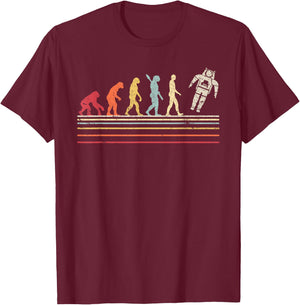 Pack A Punch Astronaut Retro Spaceman - Men's Black Short Sleeve Classic Fit - Small T-Shirt - T-Shirt | Maroon
