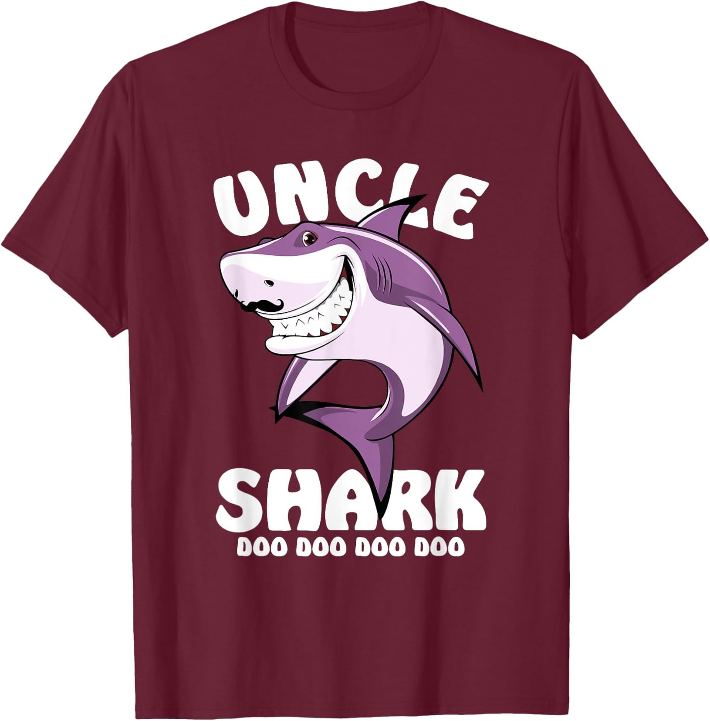 Uncle Shark Doo Doo Mommy Auntie Daddy Baby T-Shirt - T-Shirt | Maroon