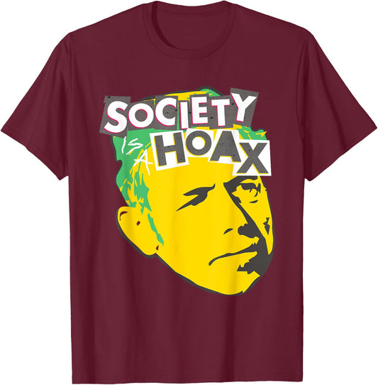 Alan Watts Punk Society is a Hoax T-Shirt - T-Shirt | Maroon