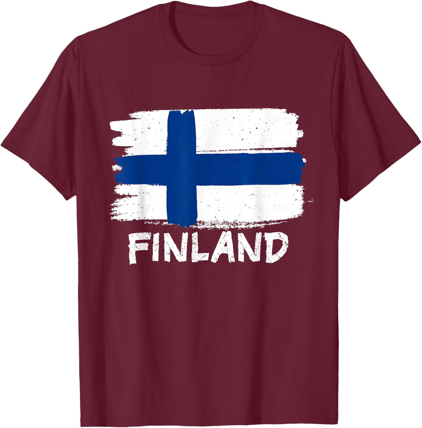 Finland Flag Kids Black Cotton Polyester T-Shirt - T-Shirt | Maroon