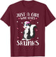 Just A Girl Who Loves Skunks Girl Kids T-Shirt - T-Shirt | Maroon