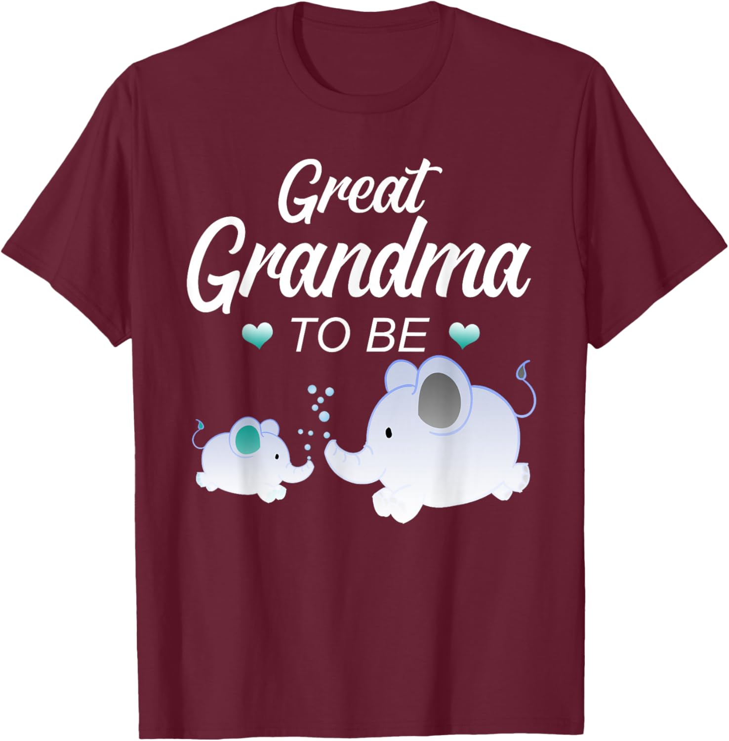 Great Grandma To Be Elephant Baby Shower For Boy T-Shirt - T-Shirt | Maroon